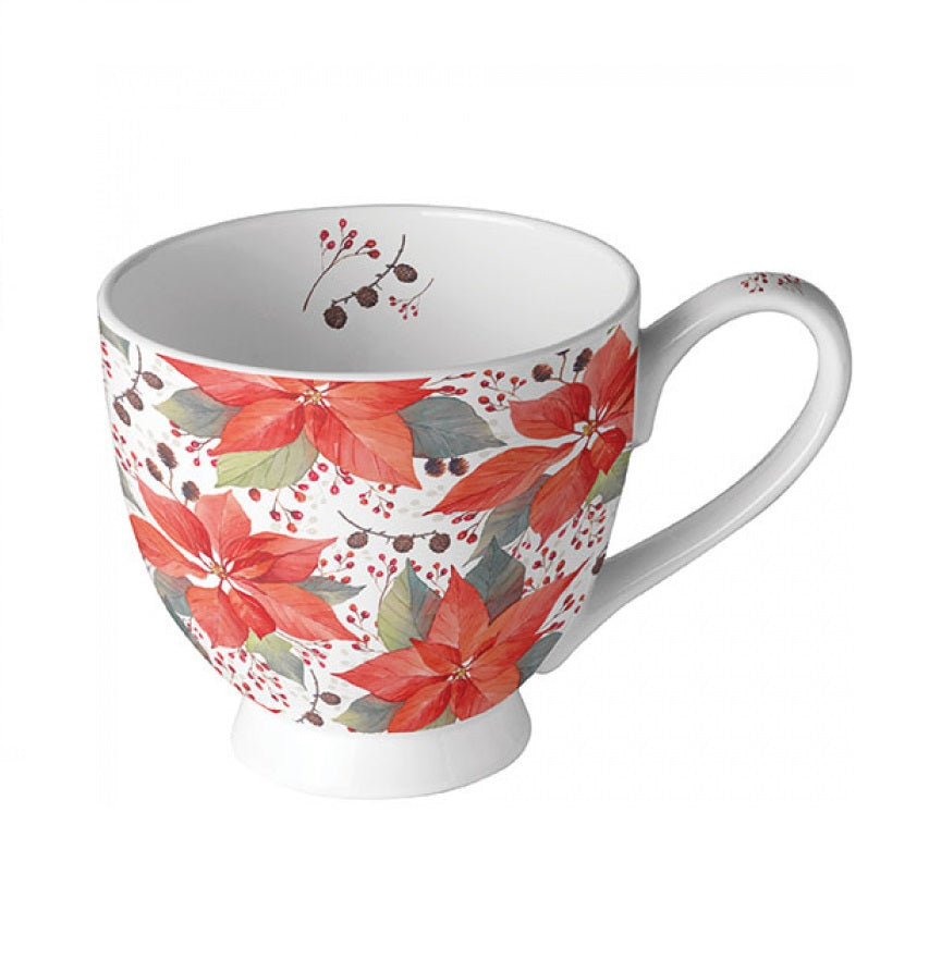 RayonsDeSoleil™ Mug déjeuner 0.45 L Poinsettia et baies